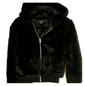 Black Faux Fur Hoodie